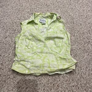 Vintage Lilly Pulitzer Wrap Sleeveless Top Sz 2 Green Sea Creature Resortwear